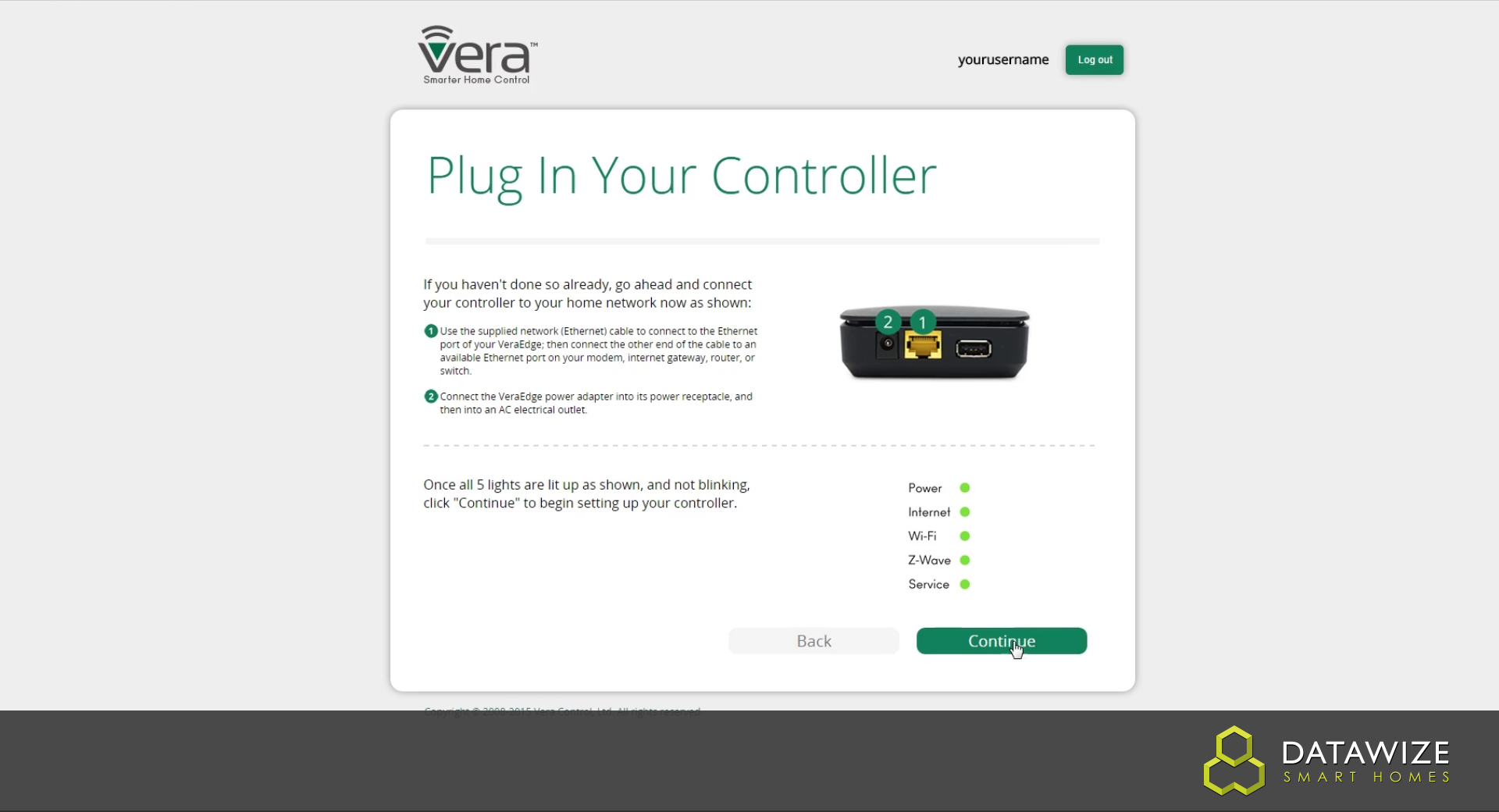 How to Setup a VeraEdge - Plug in your controller